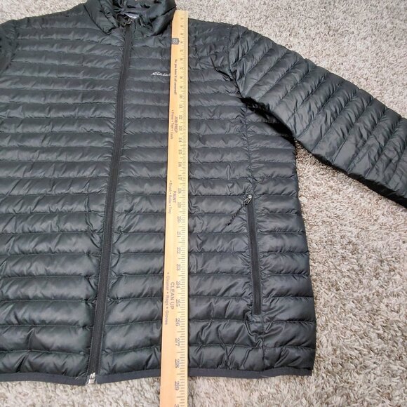 Eddie Bauer EB650 Down Puffer Jacket Mens XL Black Lightweight Full Zip - Picture 7 of 7